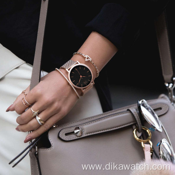 SK New Fashion Brand Women Golden Wrist Watches MILAN Street Snap Luxury Female Jewelry Quartz Clock Ladies Wristwatch